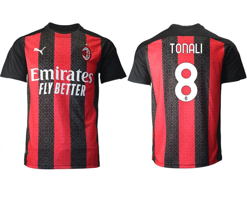 Men 2020-2021 club AC milan home aaa version #8 red Soccer Jerseys